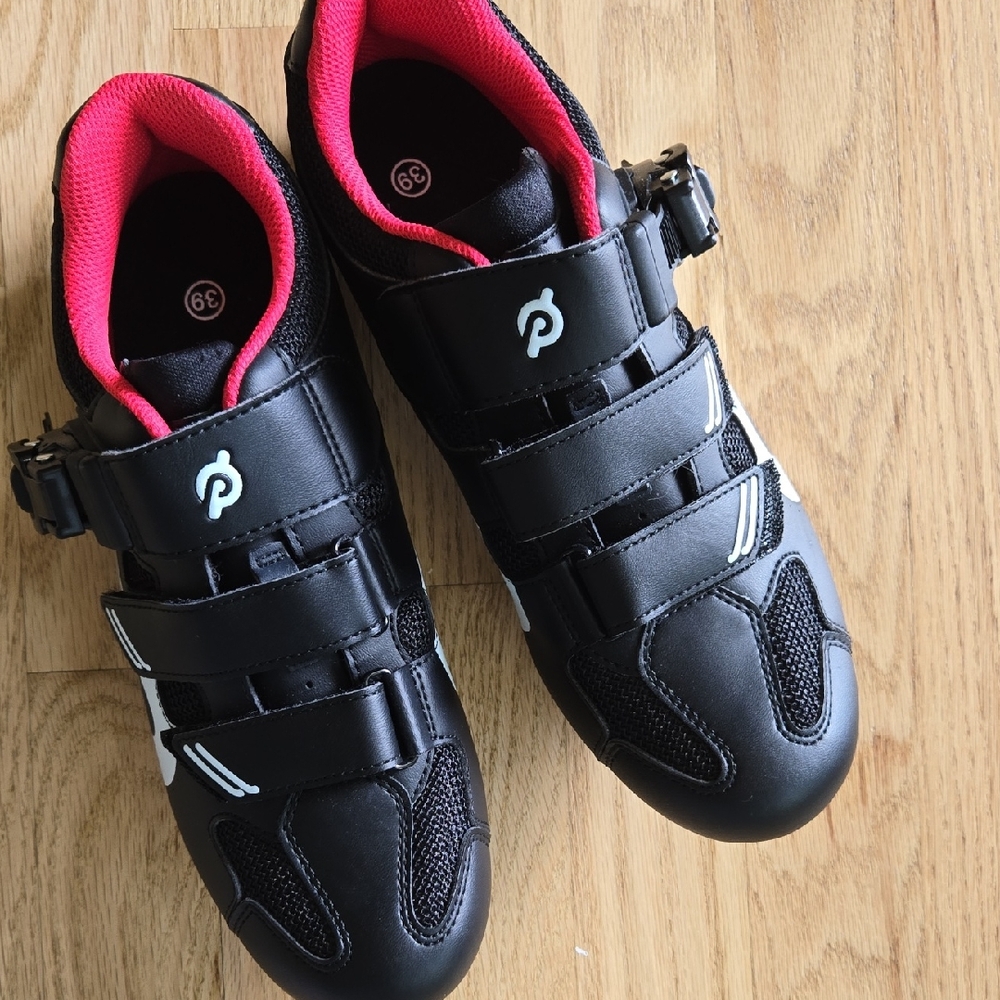 Peloton Black and Red Cycling Shoes